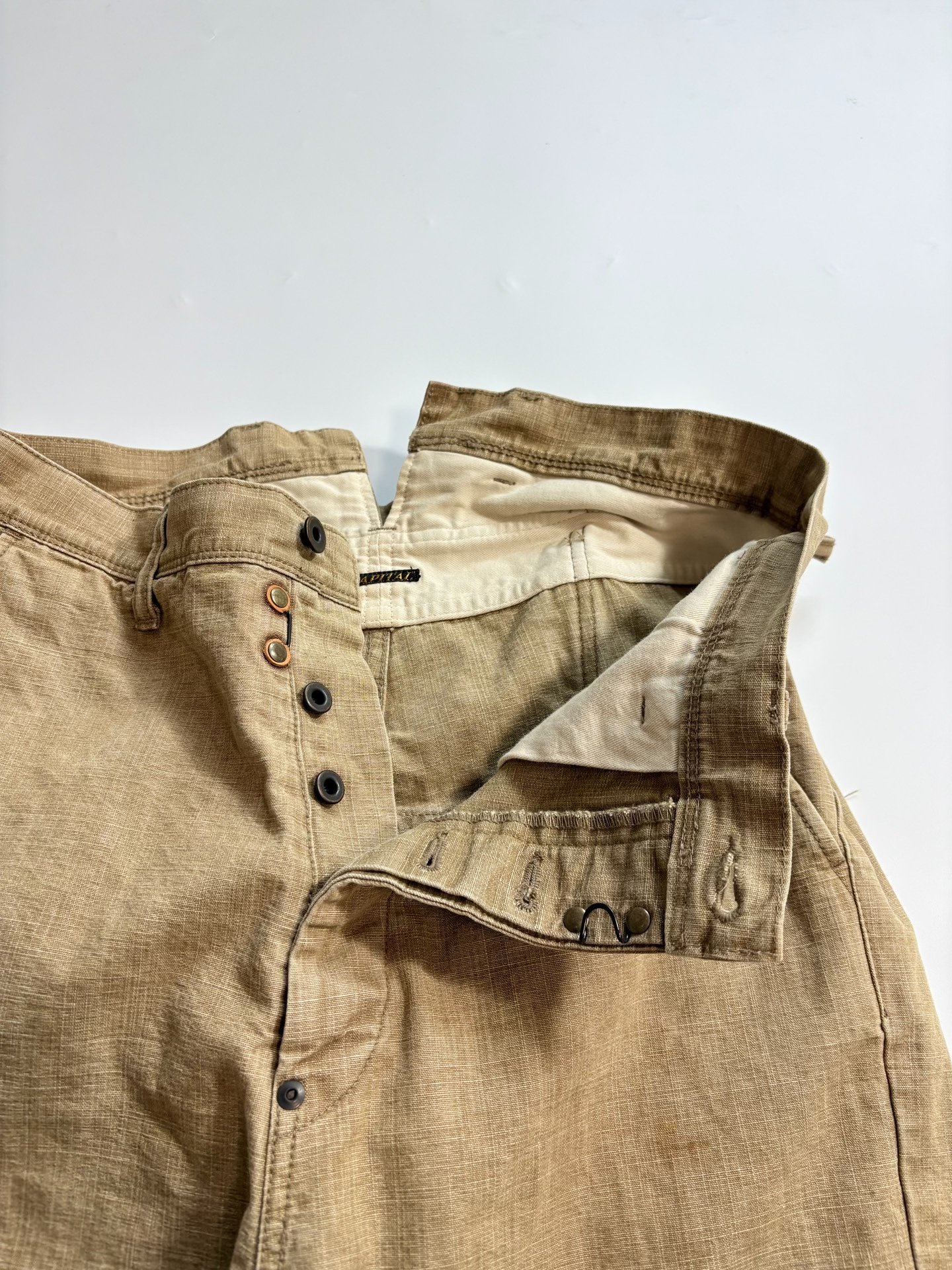 Kapital Beige Cropped Pants — detail