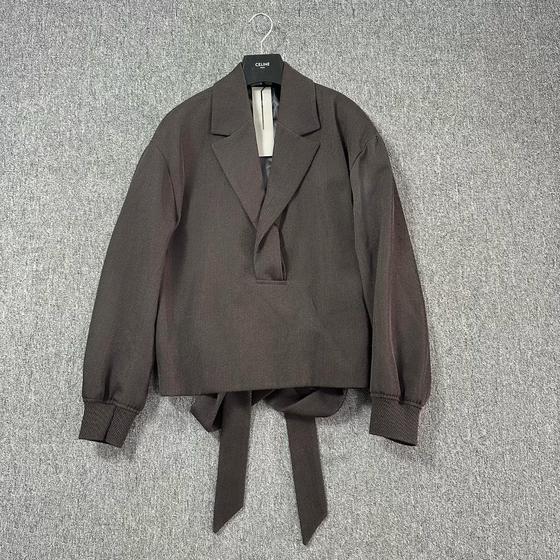 Dior Brown Sash Wool Suit Jacket
