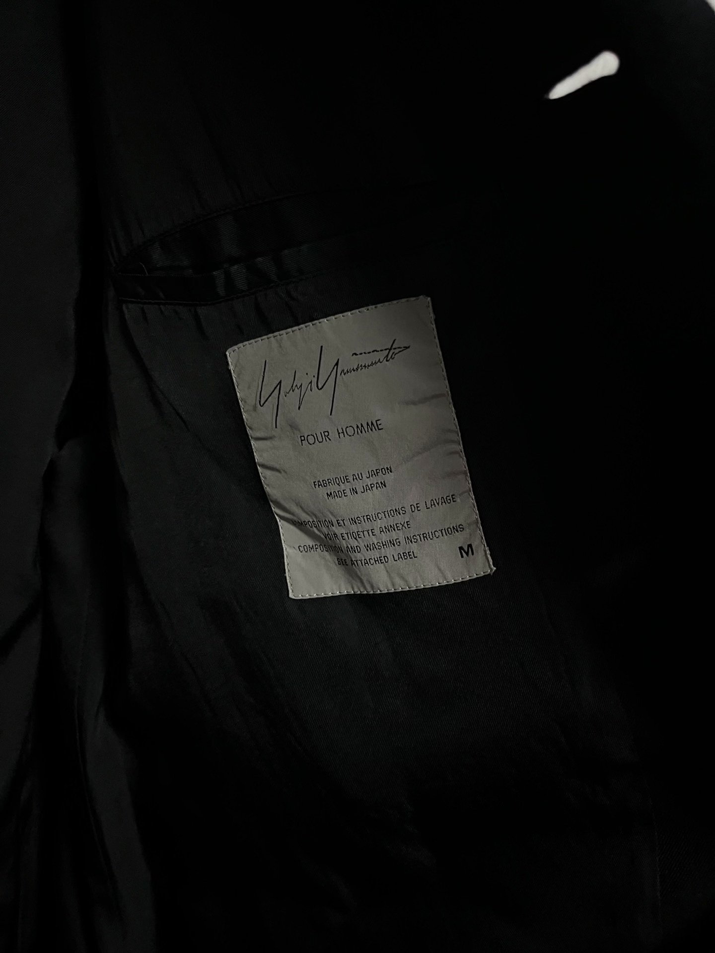 Yohji Yamamoto 96AW Moon Dye Blazer — label