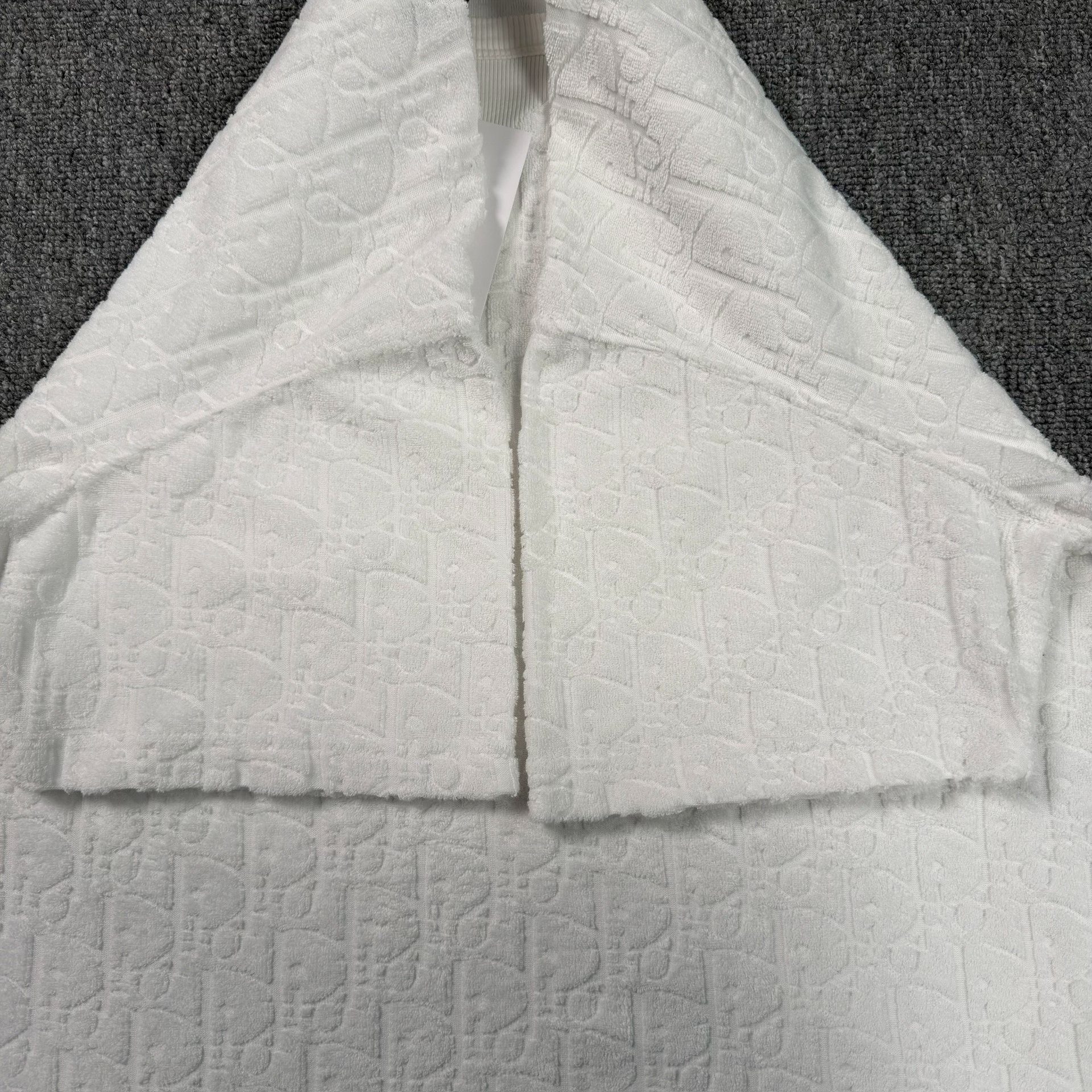 Dior White Towel Bottom Full Print Tee — back