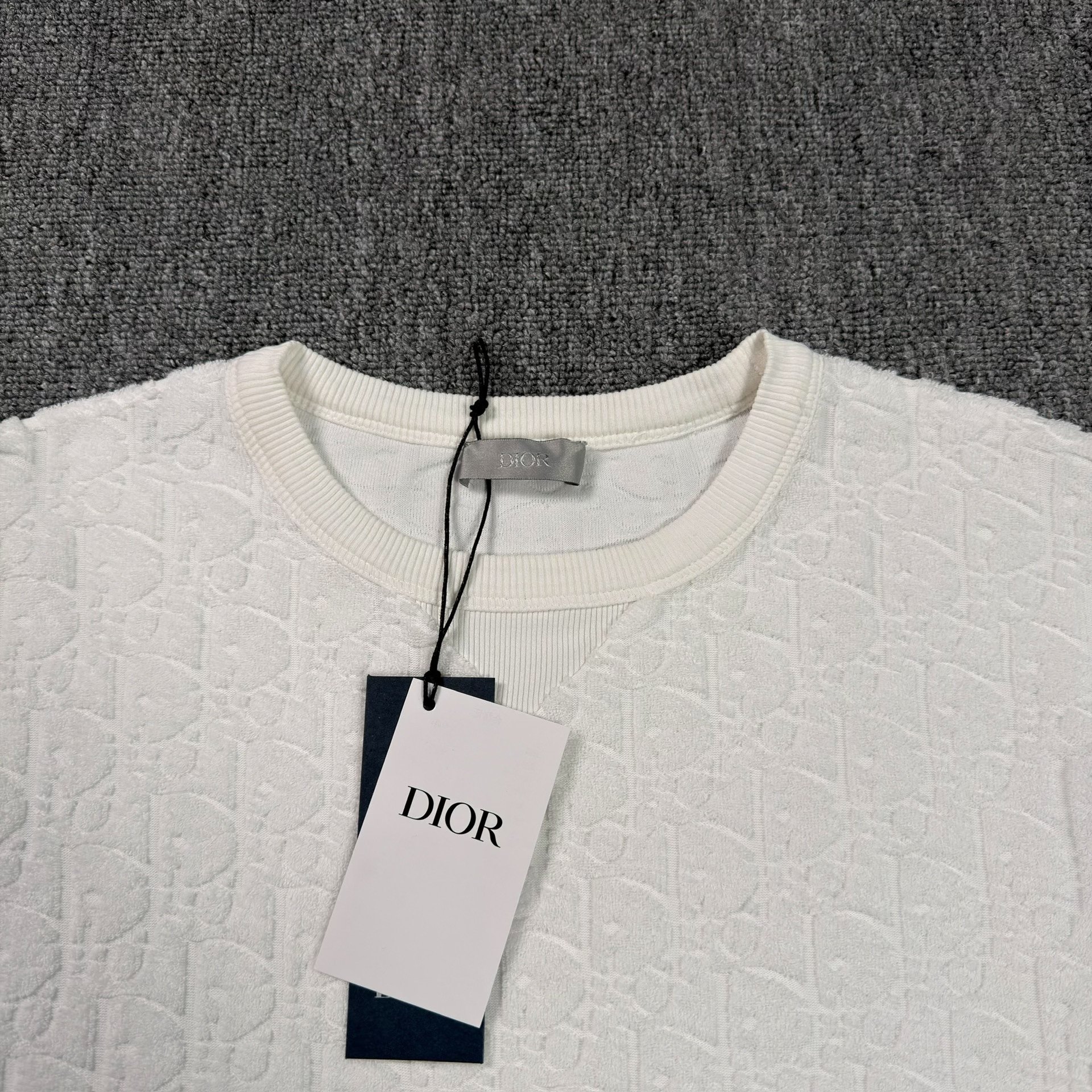 Dior White Towel Bottom Full Print Tee — detail