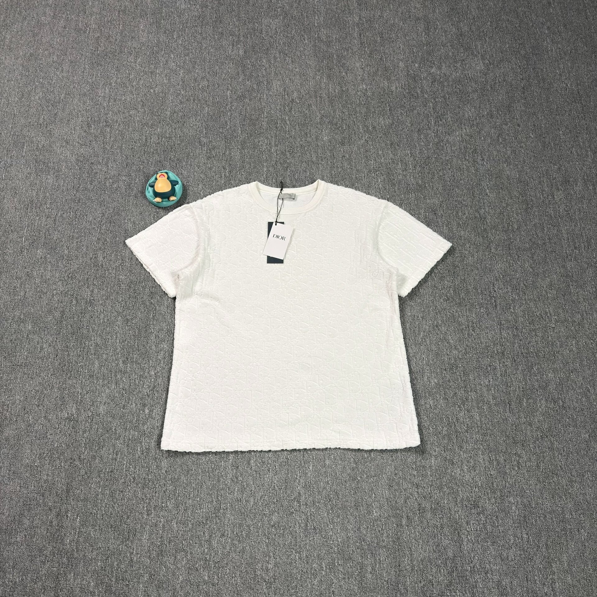 Dior White Towel Bottom Full Print Tee