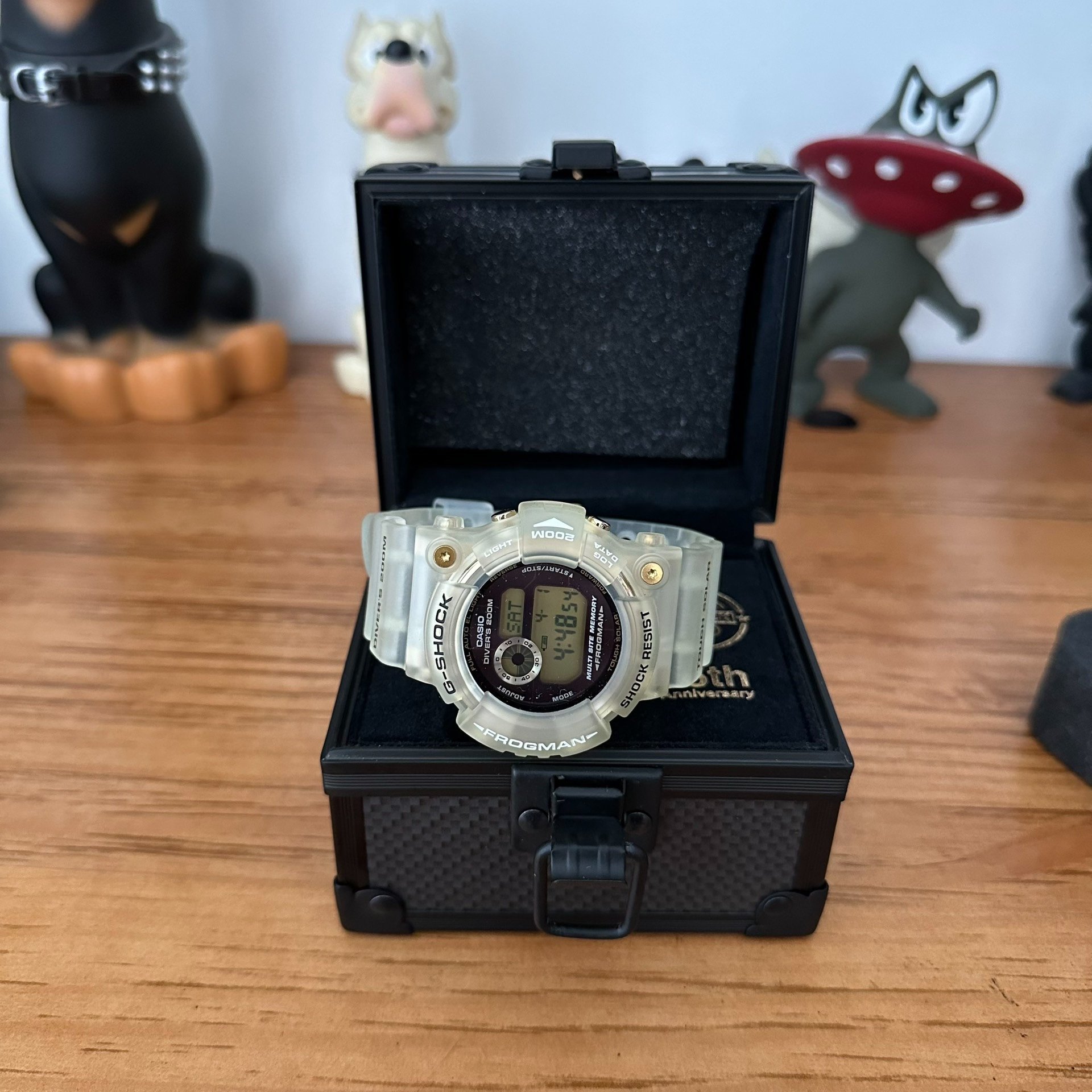 Casio GW-225A 25th Anniversary Transparent Frogman — detail