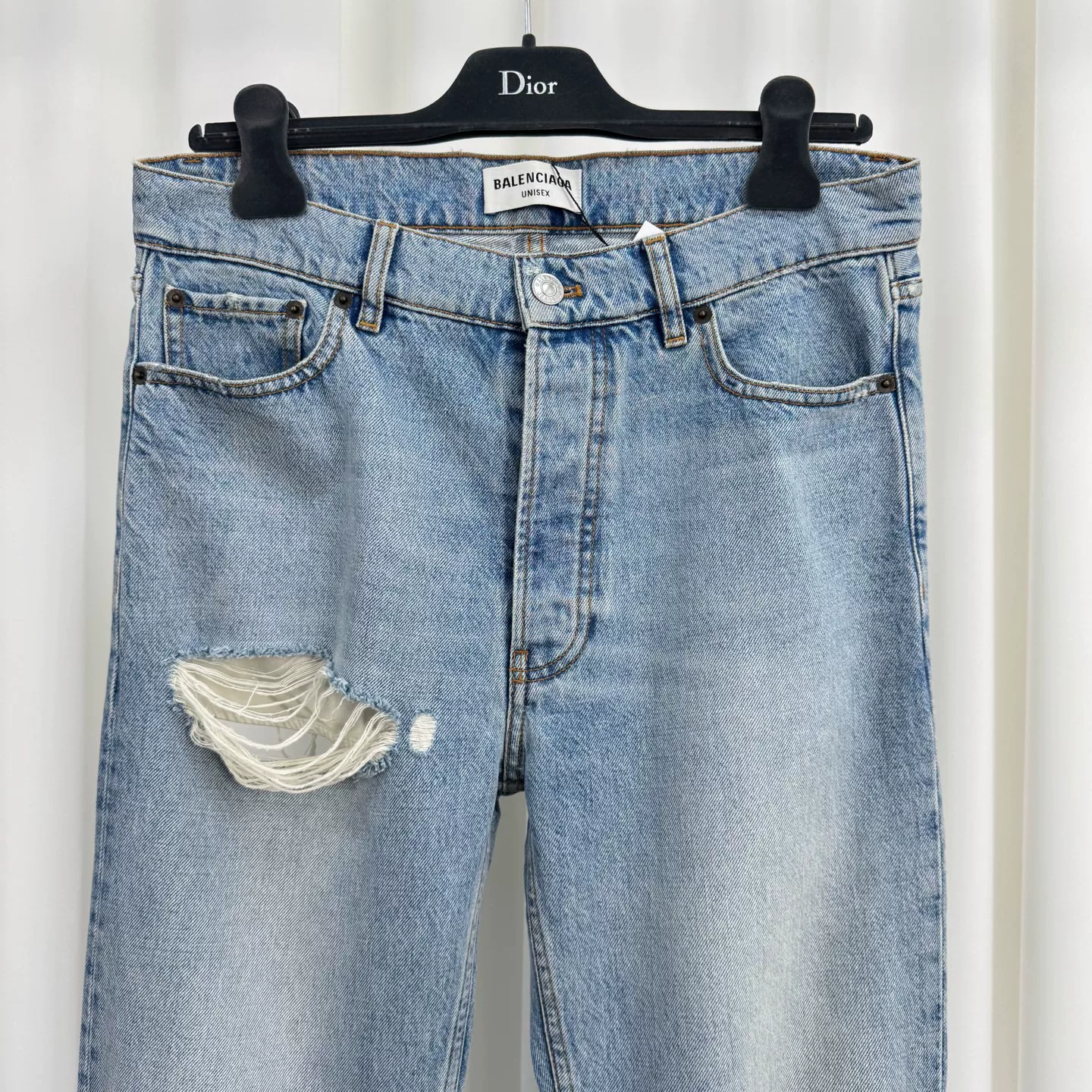 Balenciaga Washed Distressed Jeans — back
