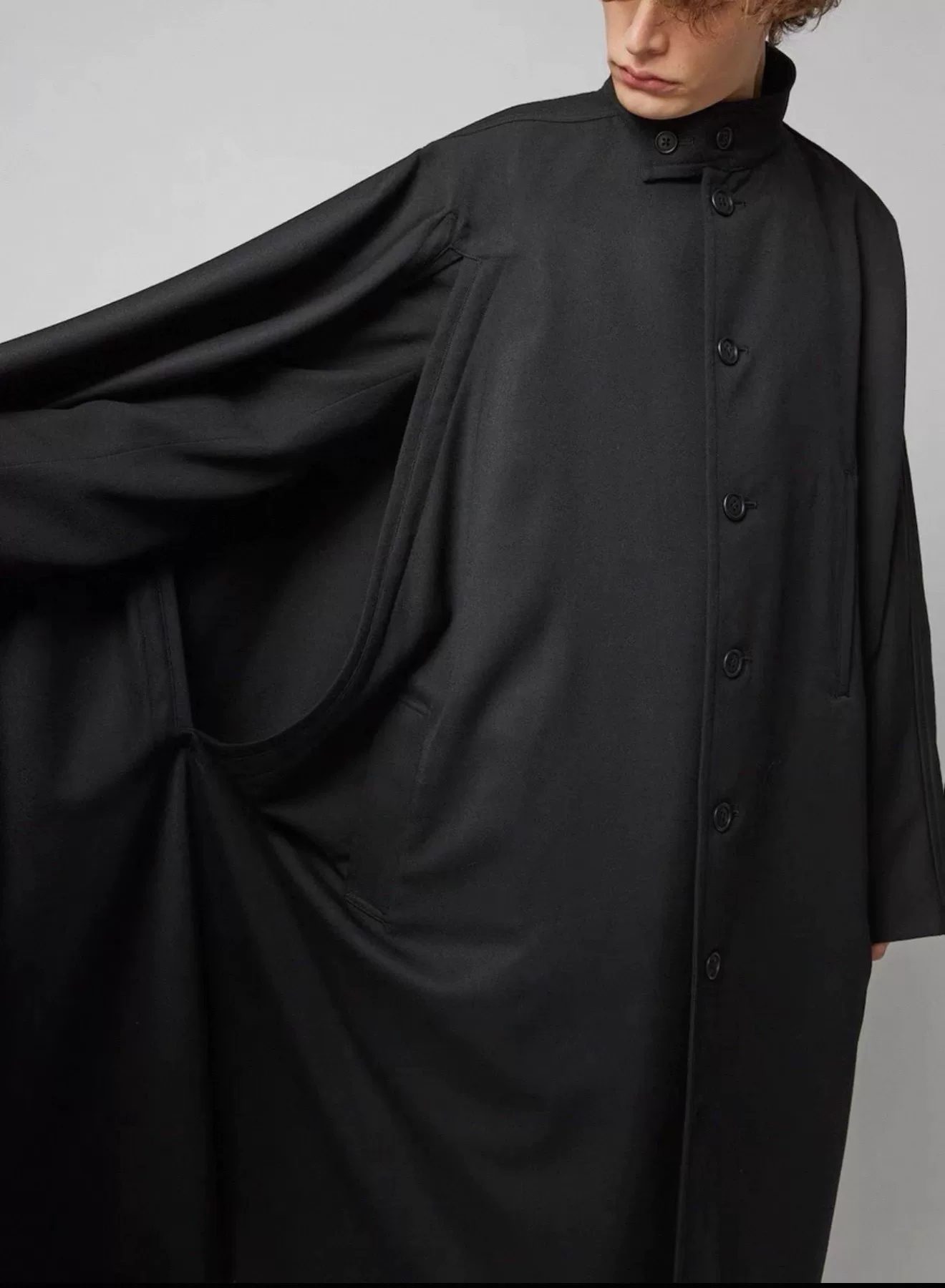 Yohji Yamamoto 23AW Batwing Cloak Coat — label