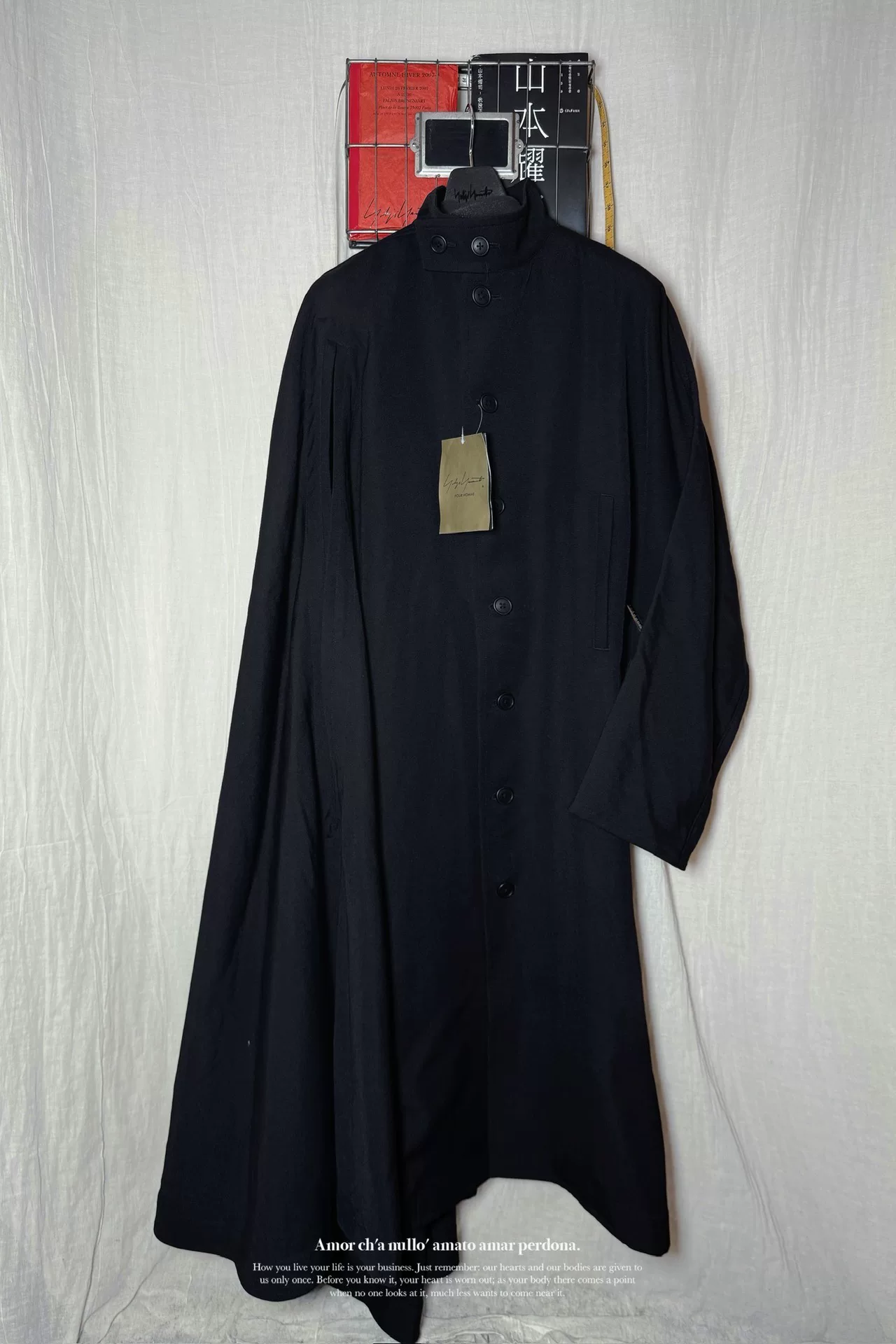 Yohji Yamamoto 23AW Batwing Cloak Coat — detail