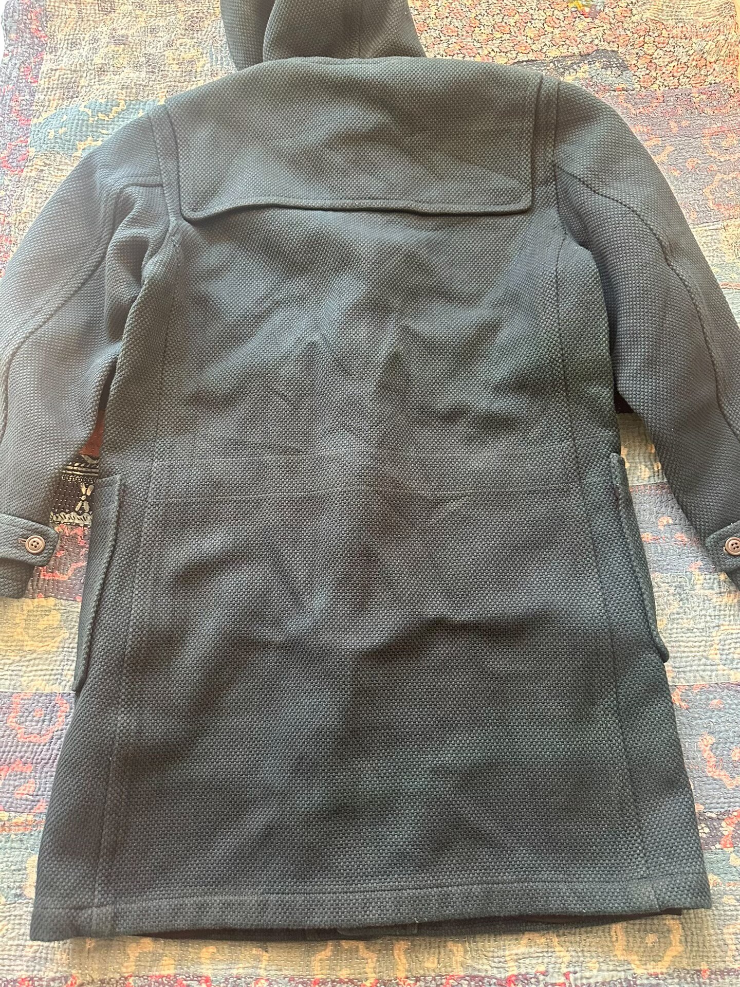 RRL Dark Green Hooded Duffle Coat — front