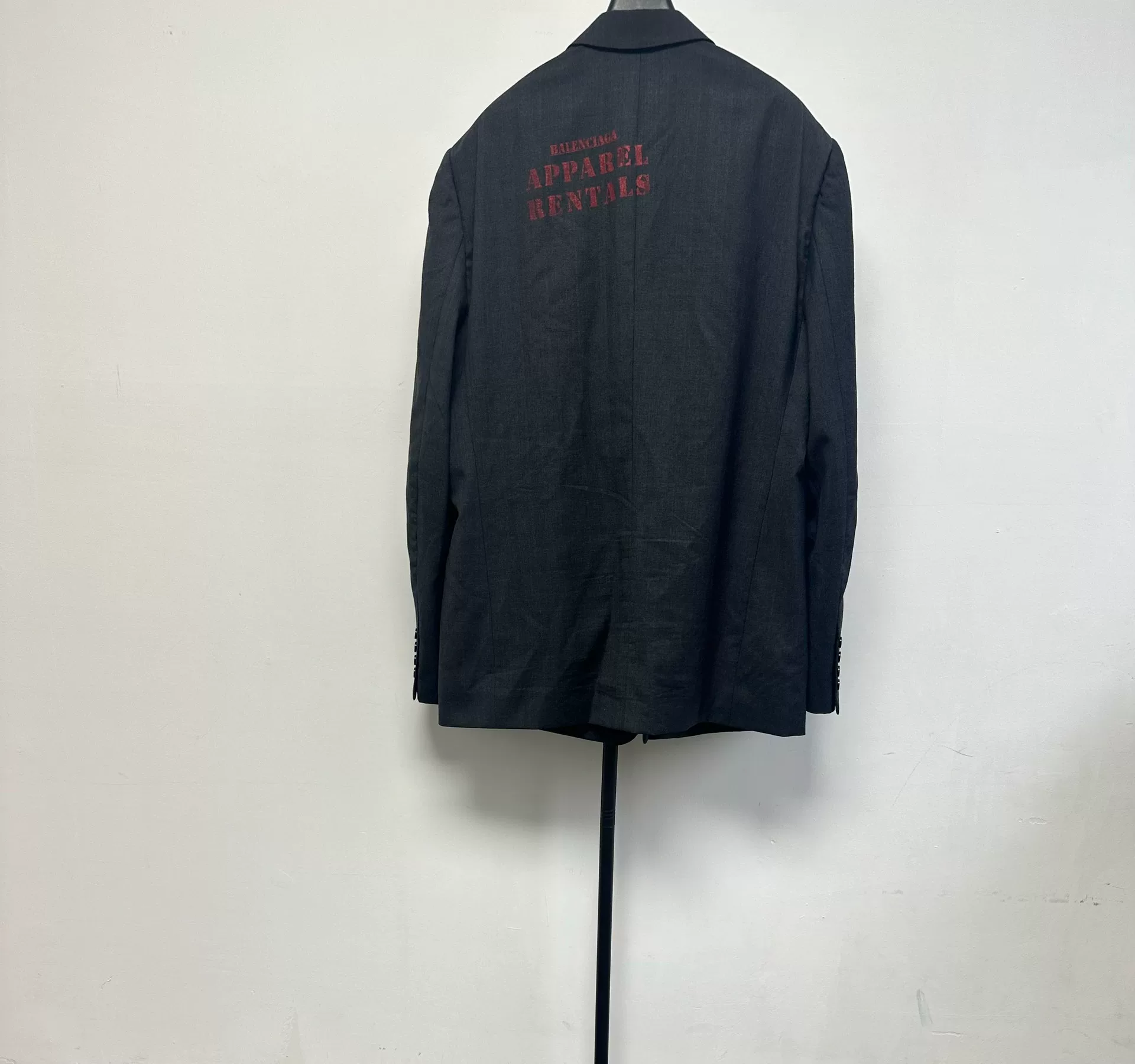 Balenciaga Red Back Print Double-Breasted Blazer