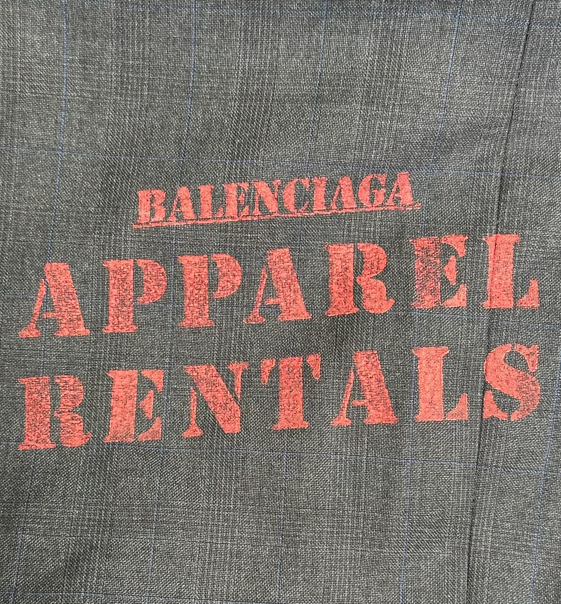 Balenciaga Red Back Print Double-Breasted Blazer — detail