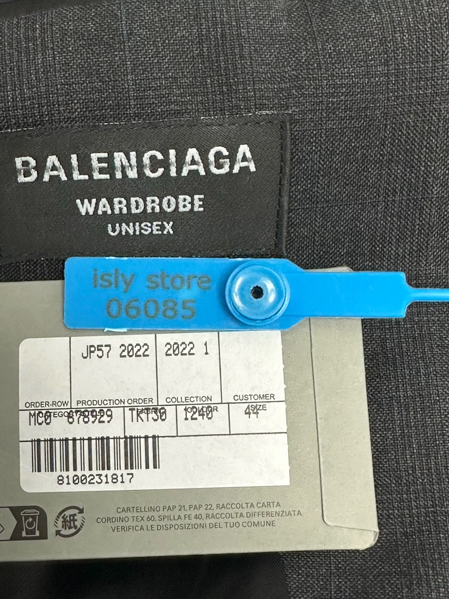 Balenciaga Red Back Print Double-Breasted Blazer — back