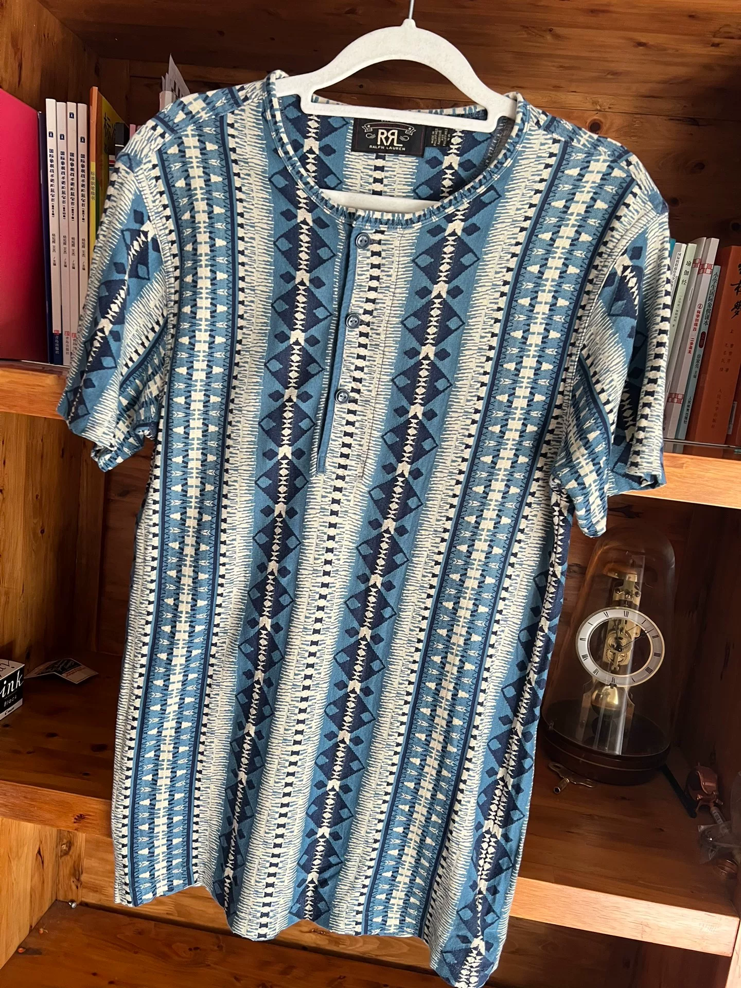 RRL Double RL Retro Southwest Henley Tee — detail