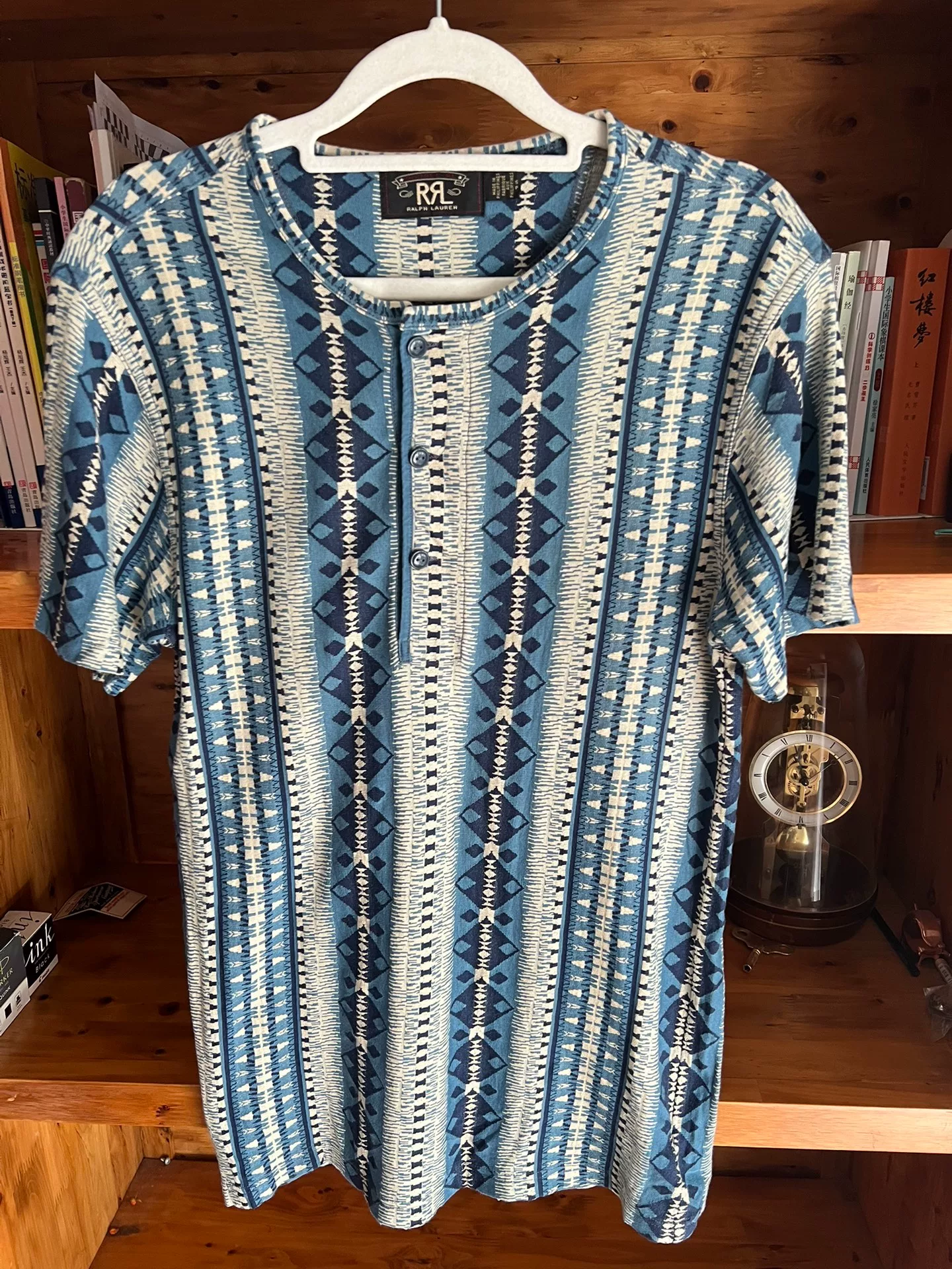 RRL Double RL Retro Southwest Henley Tee — back