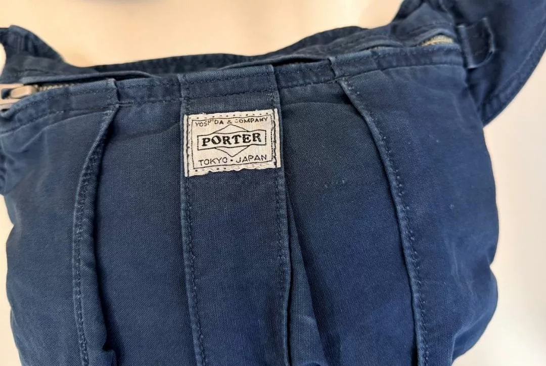 PORTER Indigo-Dyed Blue Waist Bag — detail