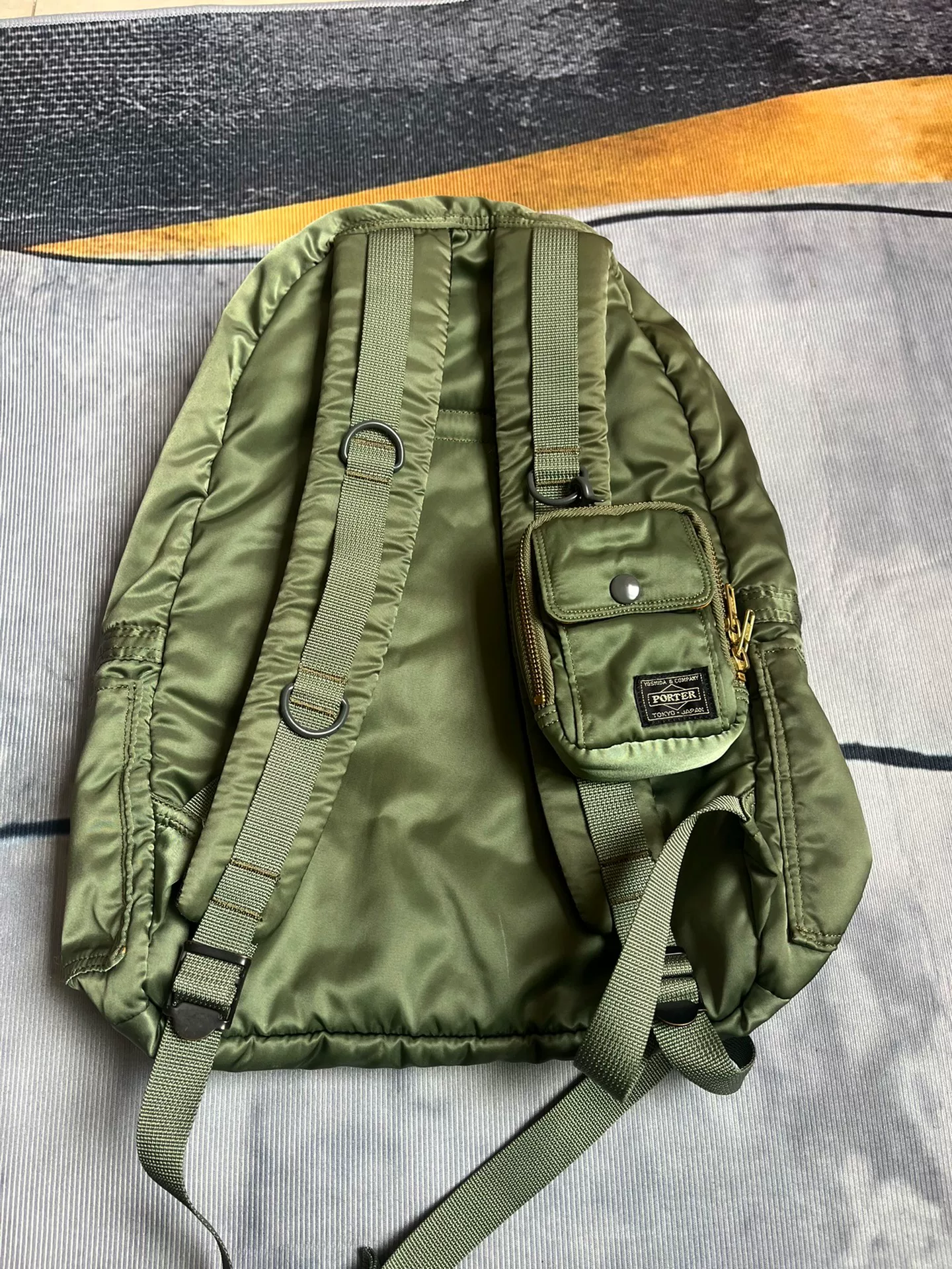Porter Tanker Olive Green Backpack — back