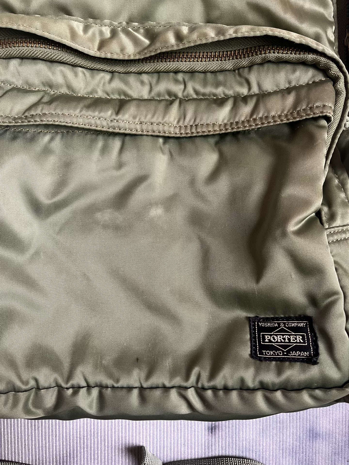 Porter Tanker Olive Green Backpack — front