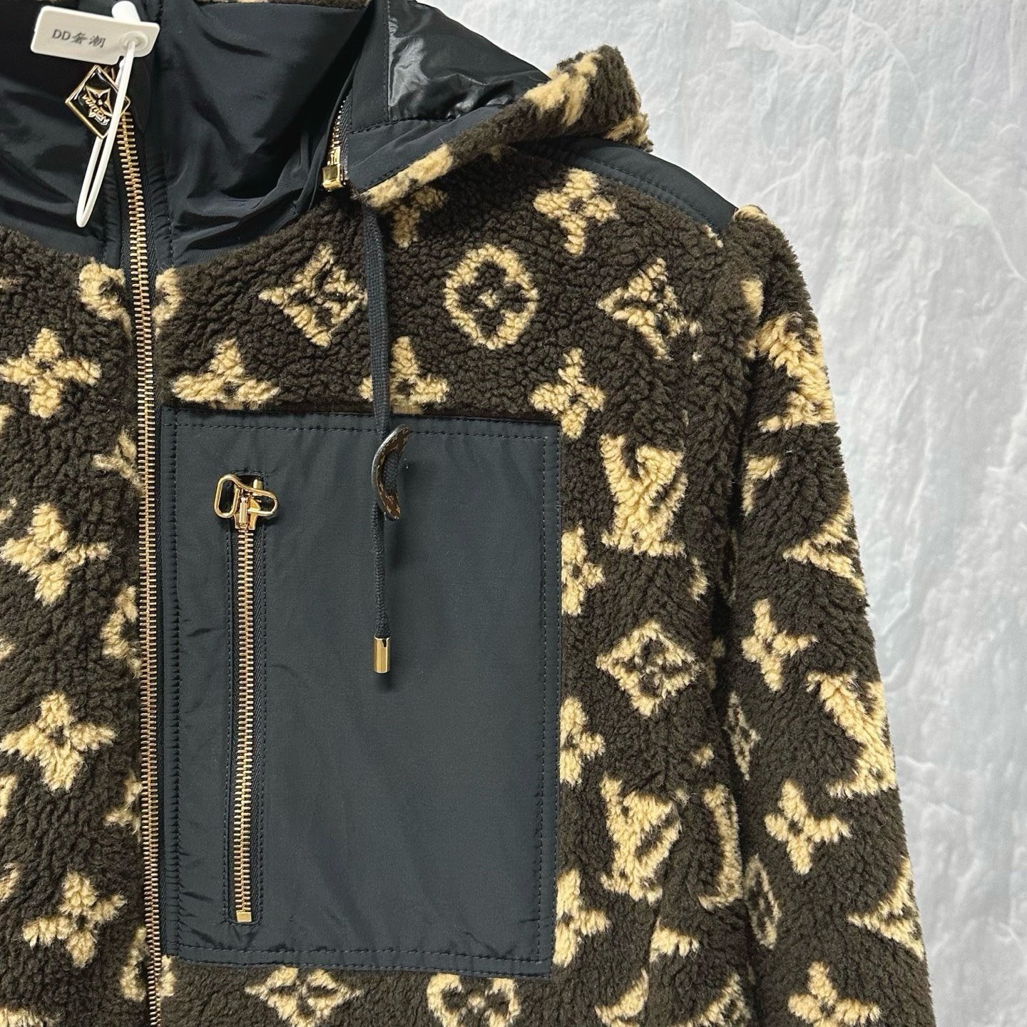 Louis Vuitton Monogram Hooded Teddy Coat — detail