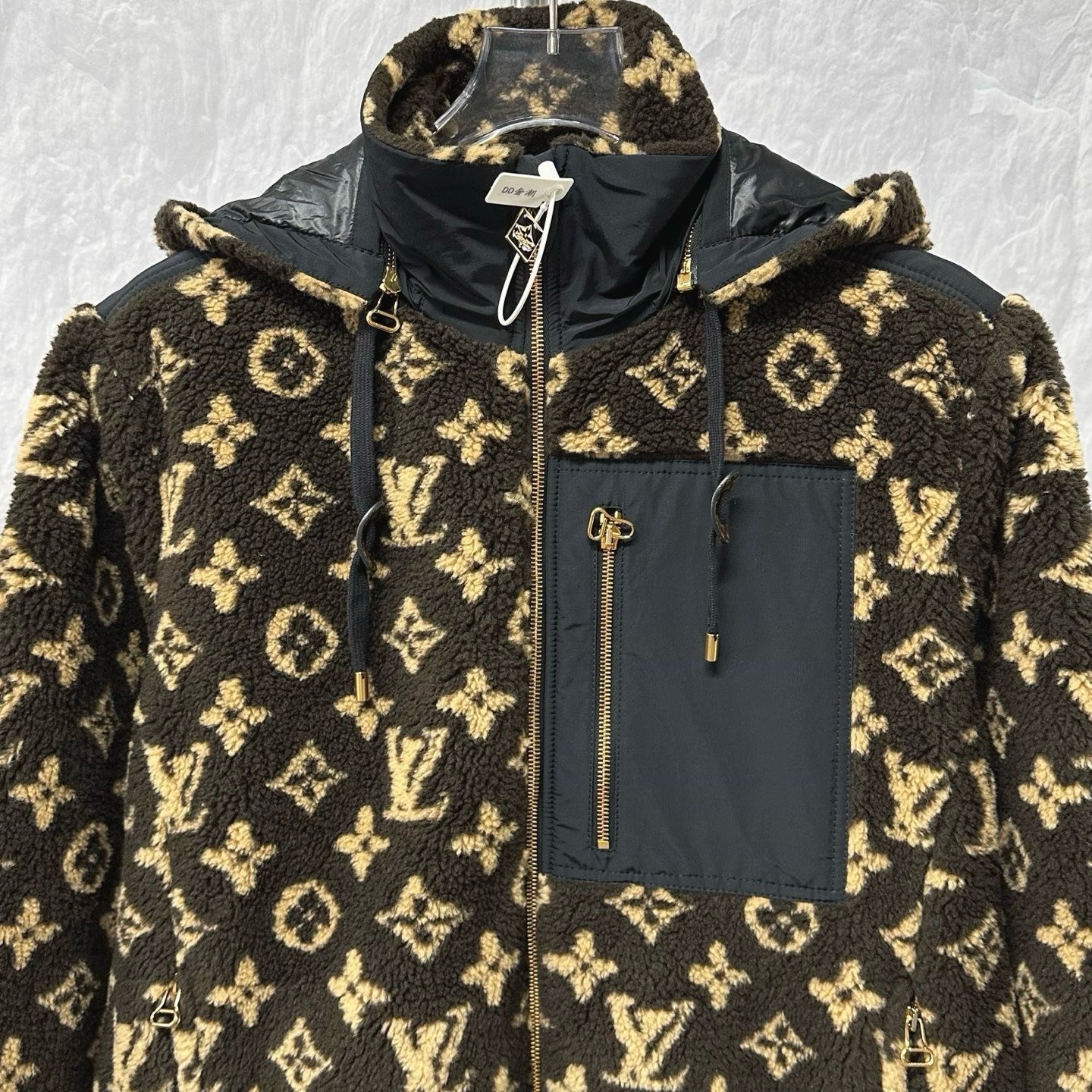 Louis Vuitton Monogram Hooded Teddy Coat — front