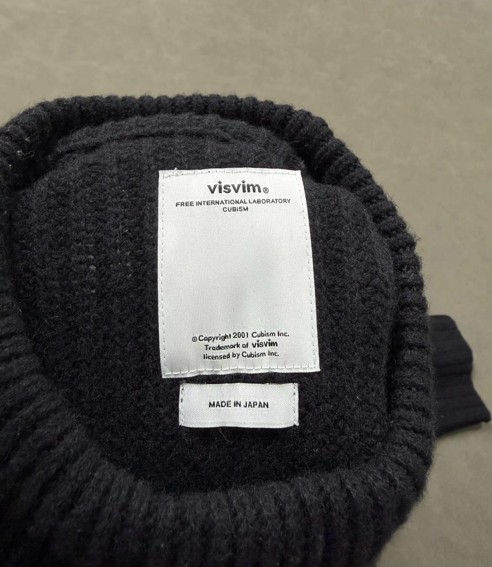 VISVIM Black Turtleneck Sweater — label