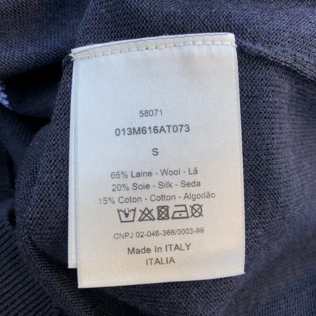 Dior Black Floral Print Crewneck Sweater — label
