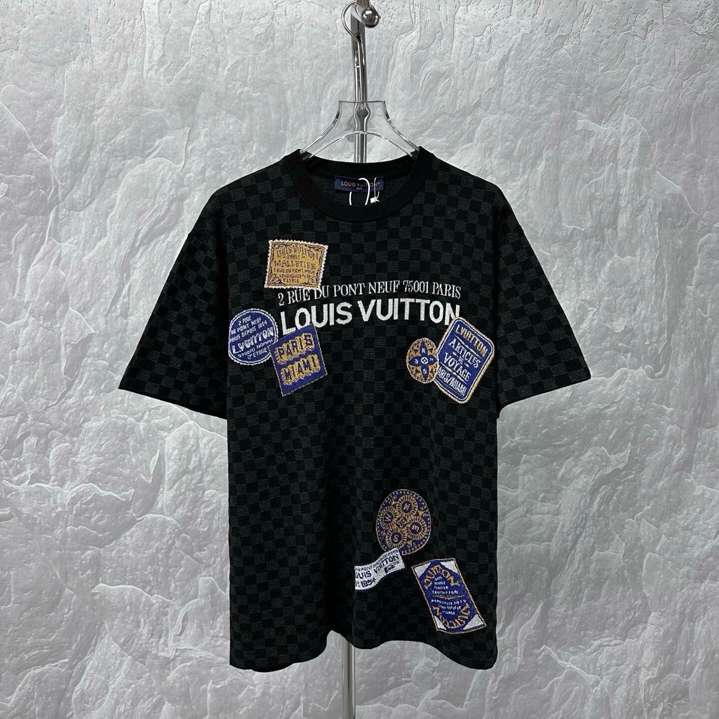 Louis Vuitton Damier Monogram Knit Short-Sleeve XL