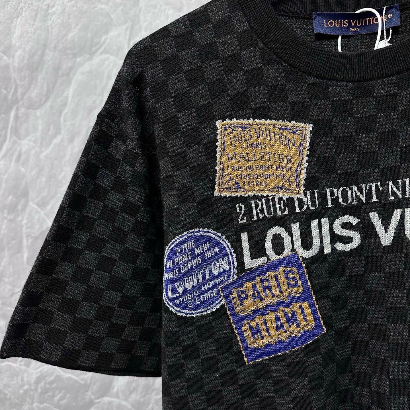 Louis Vuitton Damier Monogram Knit Short-Sleeve XL — detail