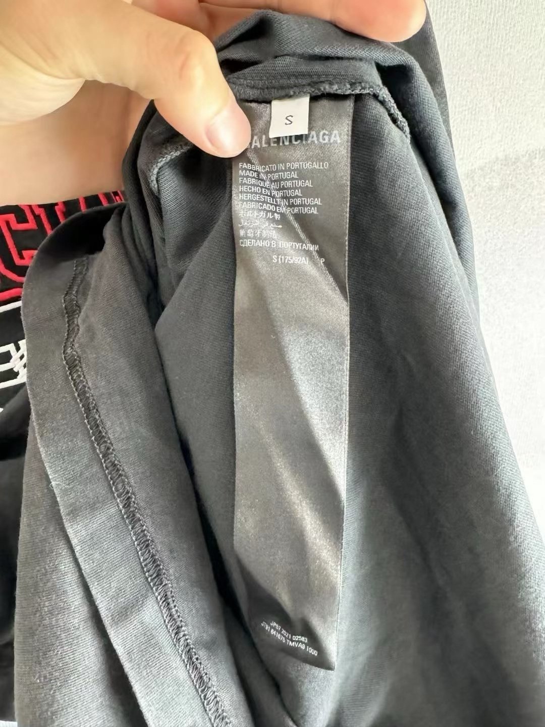 Balenciaga Distressed Batman Embroidered T-Shirt — back