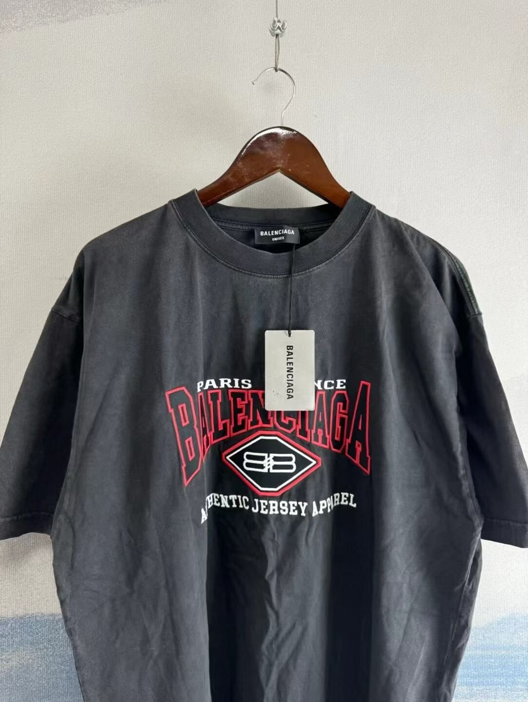 Balenciaga Distressed Batman Embroidered T-Shirt — front