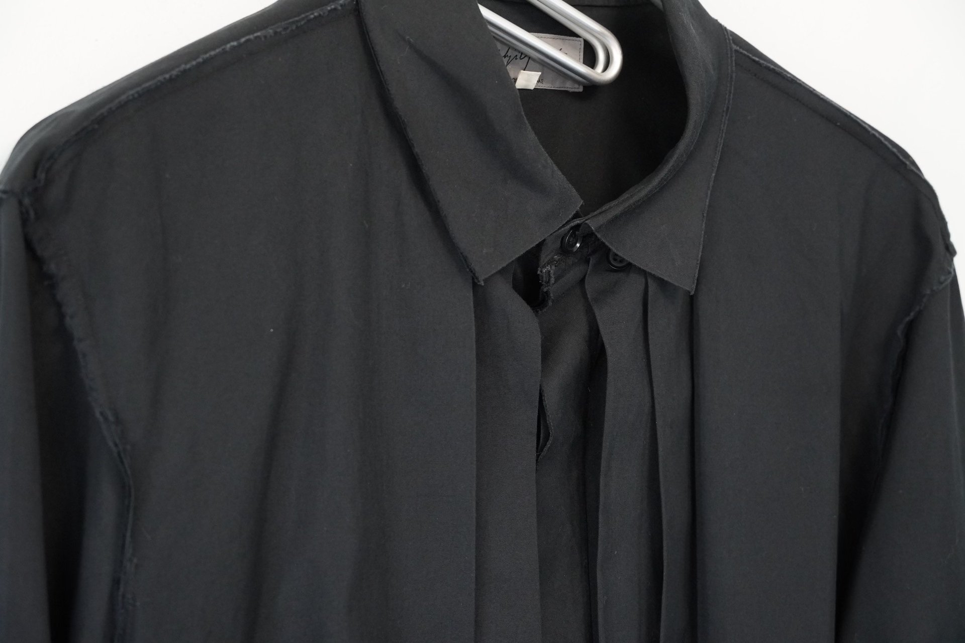 Yohji Yamamoto 11AW Multiple Placket Black Shirt — front