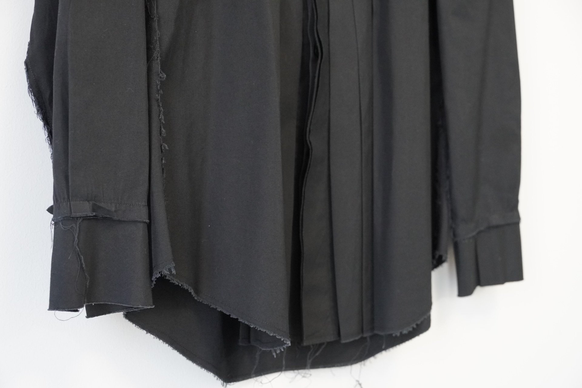 Yohji Yamamoto 11AW Multiple Placket Black Shirt — detail