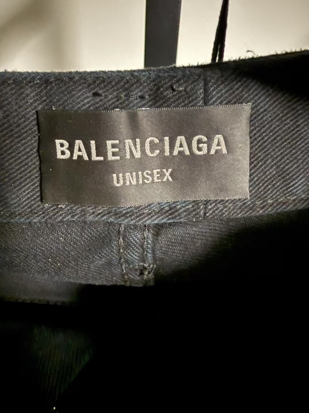 Balenciaga Washed Cargo Distressed Wide-Leg Jeans — detail