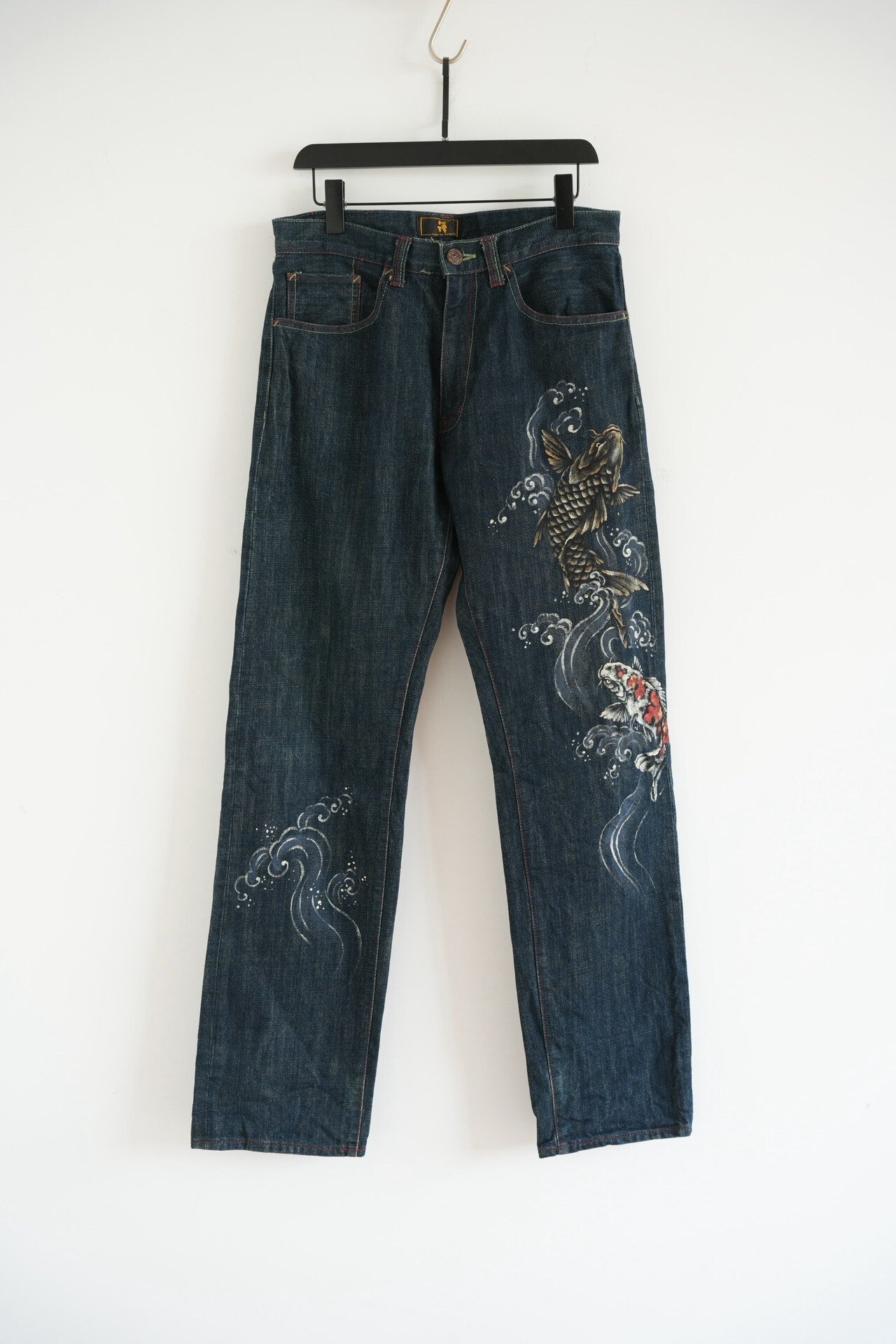 ZEN Kyoto Yuzen Koi Hand-painted Jeans