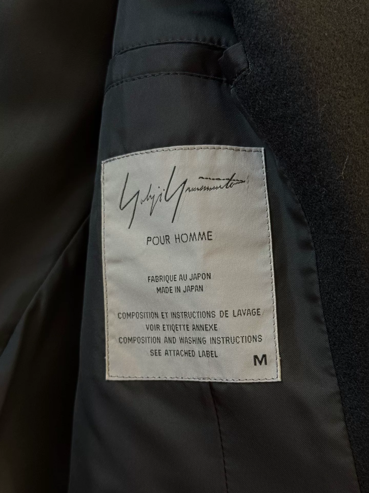 Yohji Yamamoto 99AW Long Coat — detail
