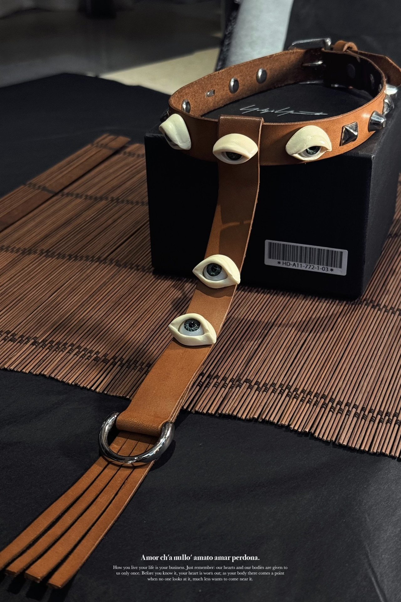 Yohji Yamamoto 21ss Eye Button Choker — label