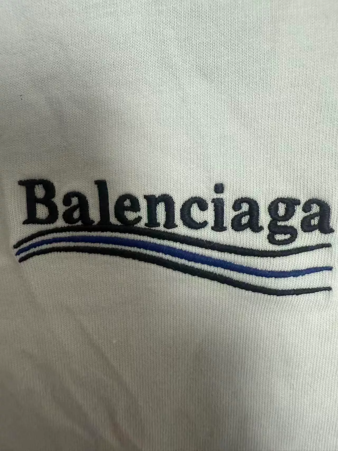 Balenciaga Off-White Logo Crewneck T-Shirt — detail