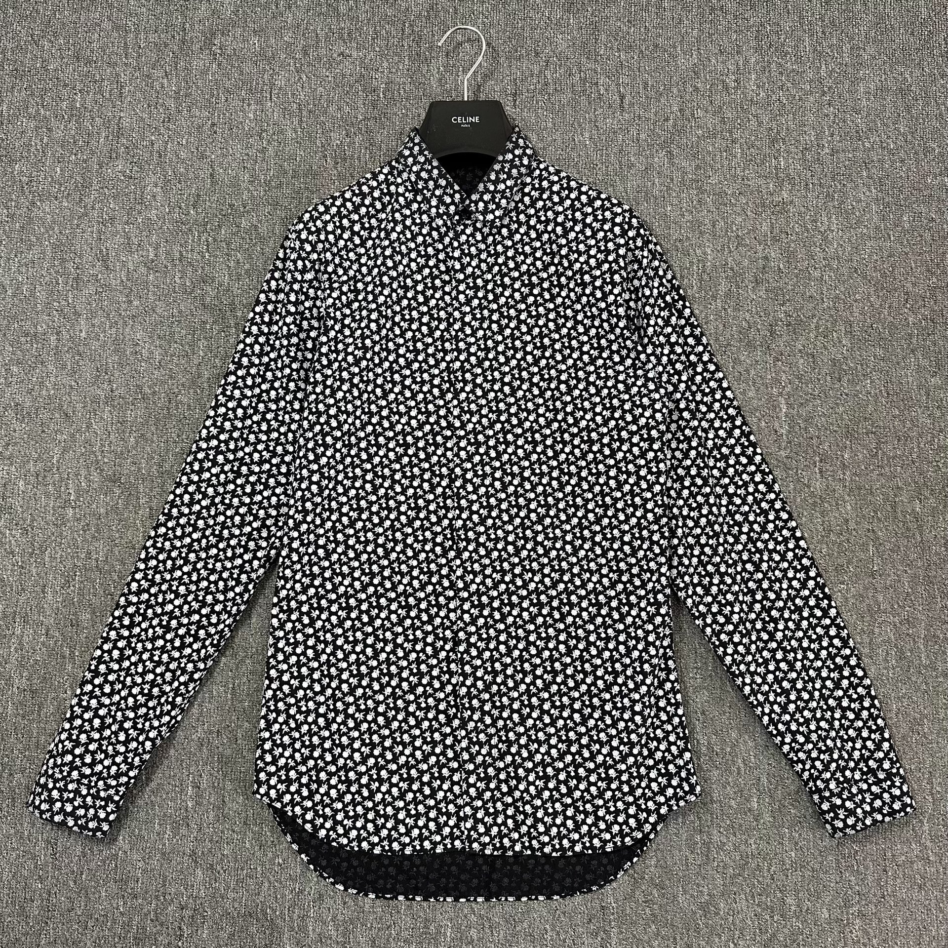 Dior Black Floral Print Long-Sleeve Shirt