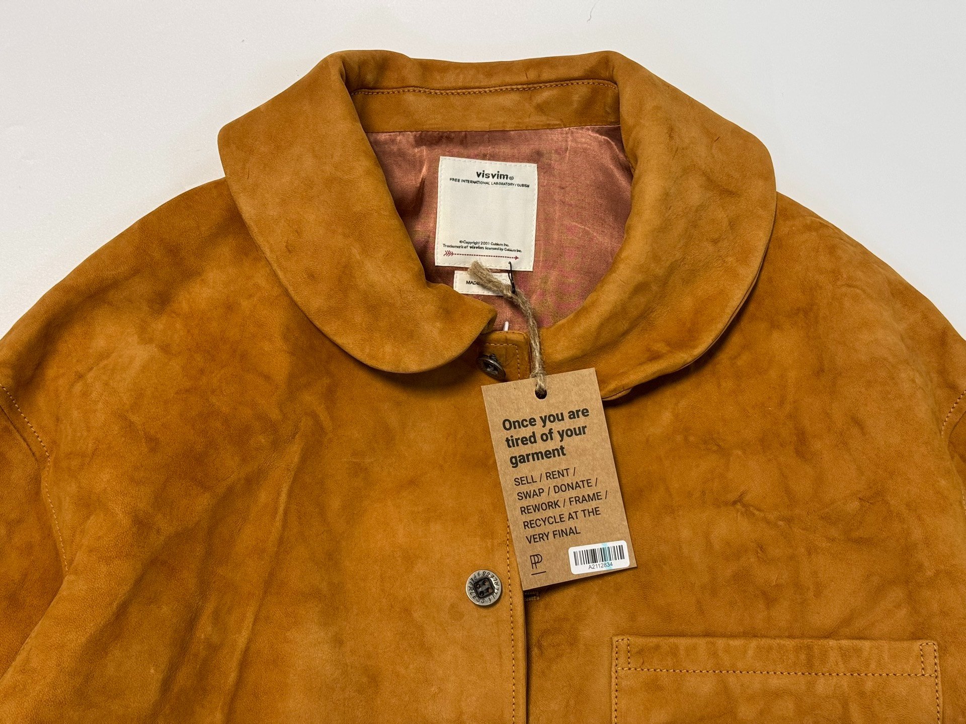 Visvim Baker Coverall Lambskin Jacket — label