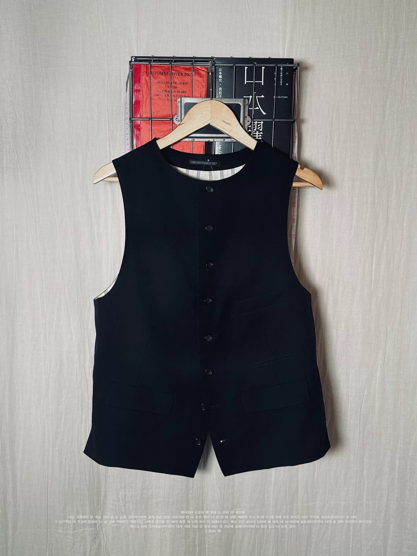Yohji Yamamoto 23AW 8-Button Vest — label