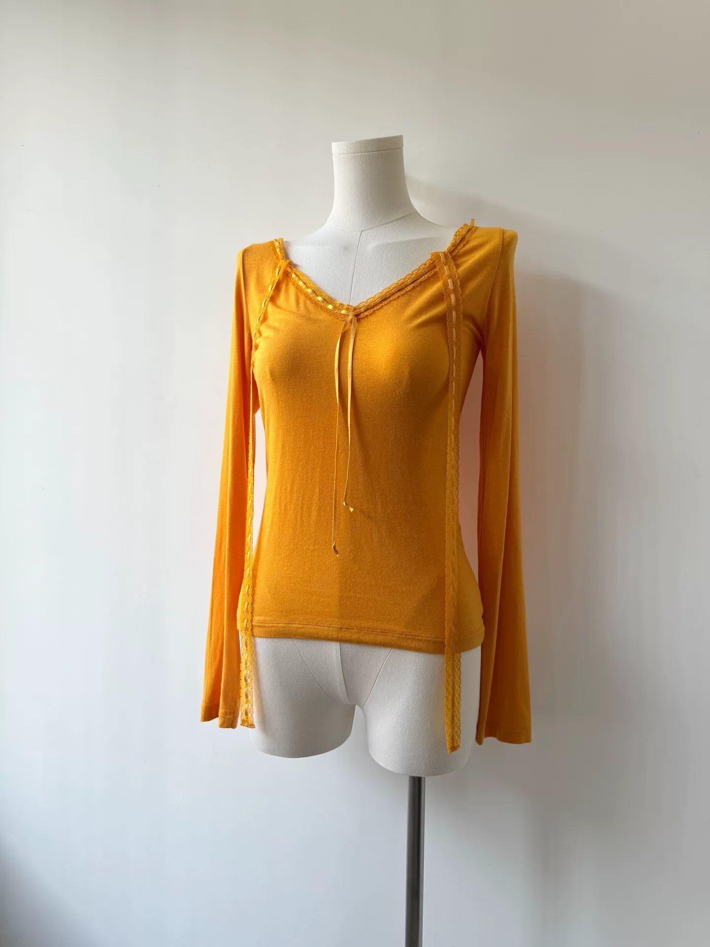 Jean Paul Gaultier Orange Ribbon Top — front