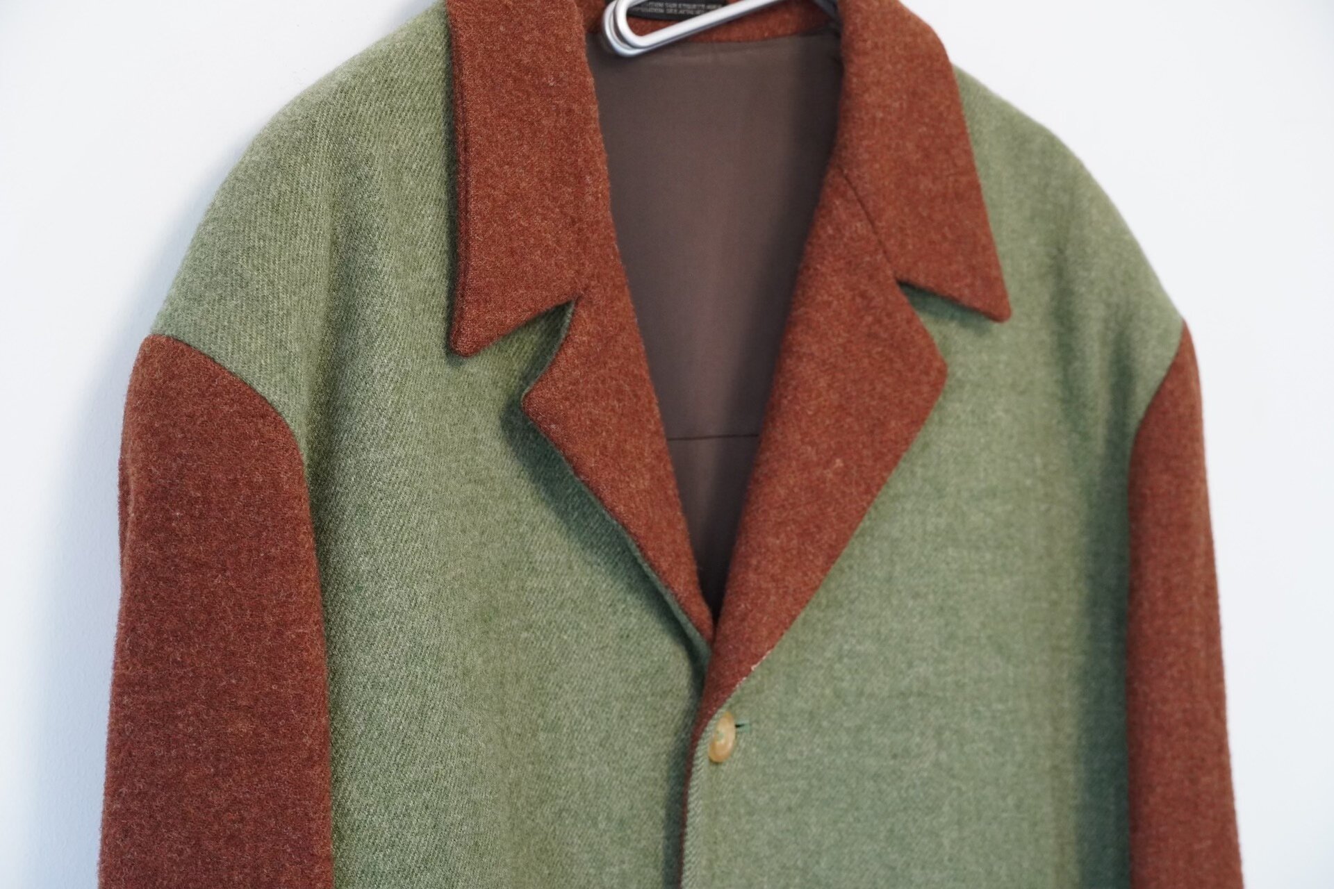 Yohji Yamamoto 90AW Color Block Wool Coat — back