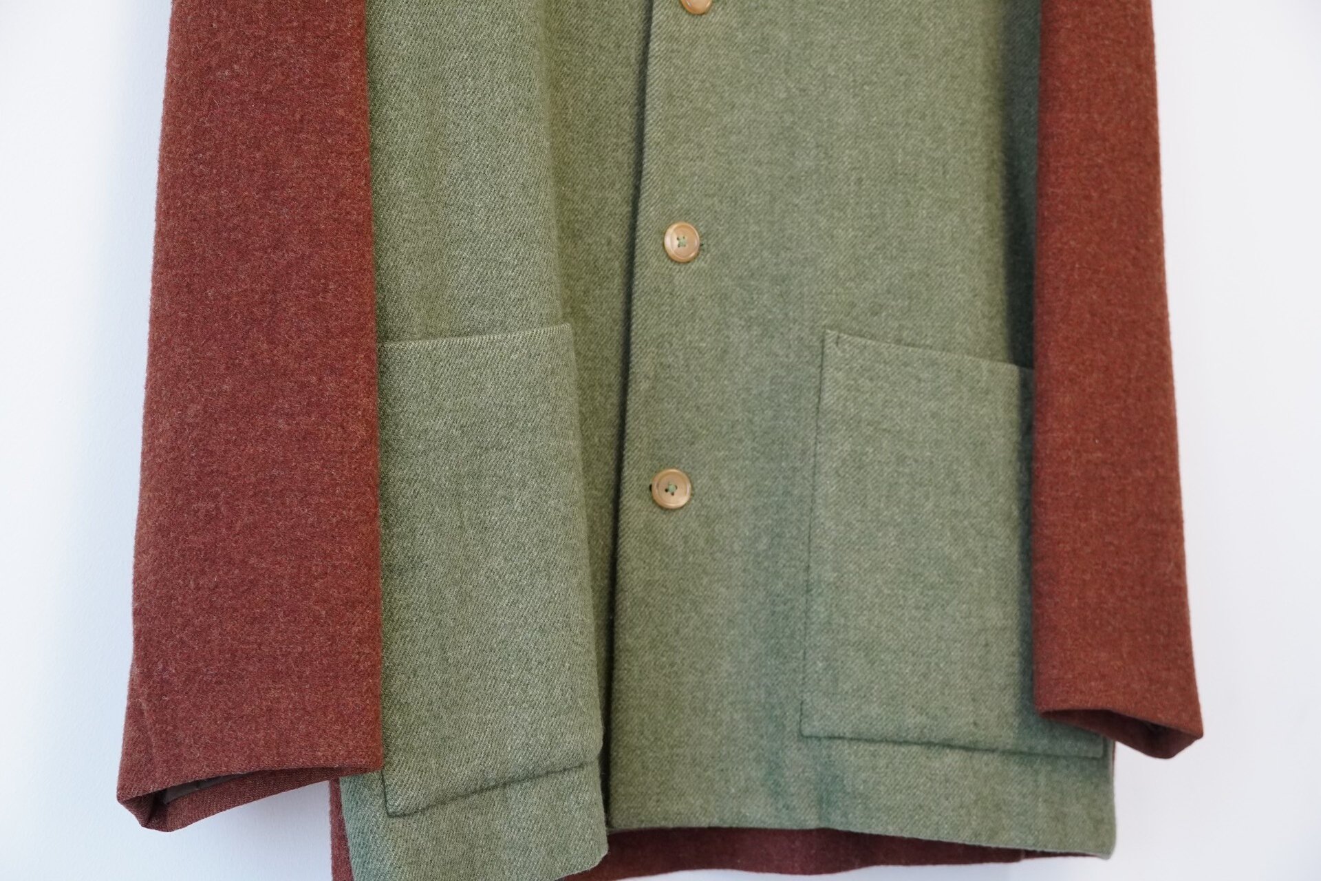Yohji Yamamoto 90AW Color Block Wool Coat — label