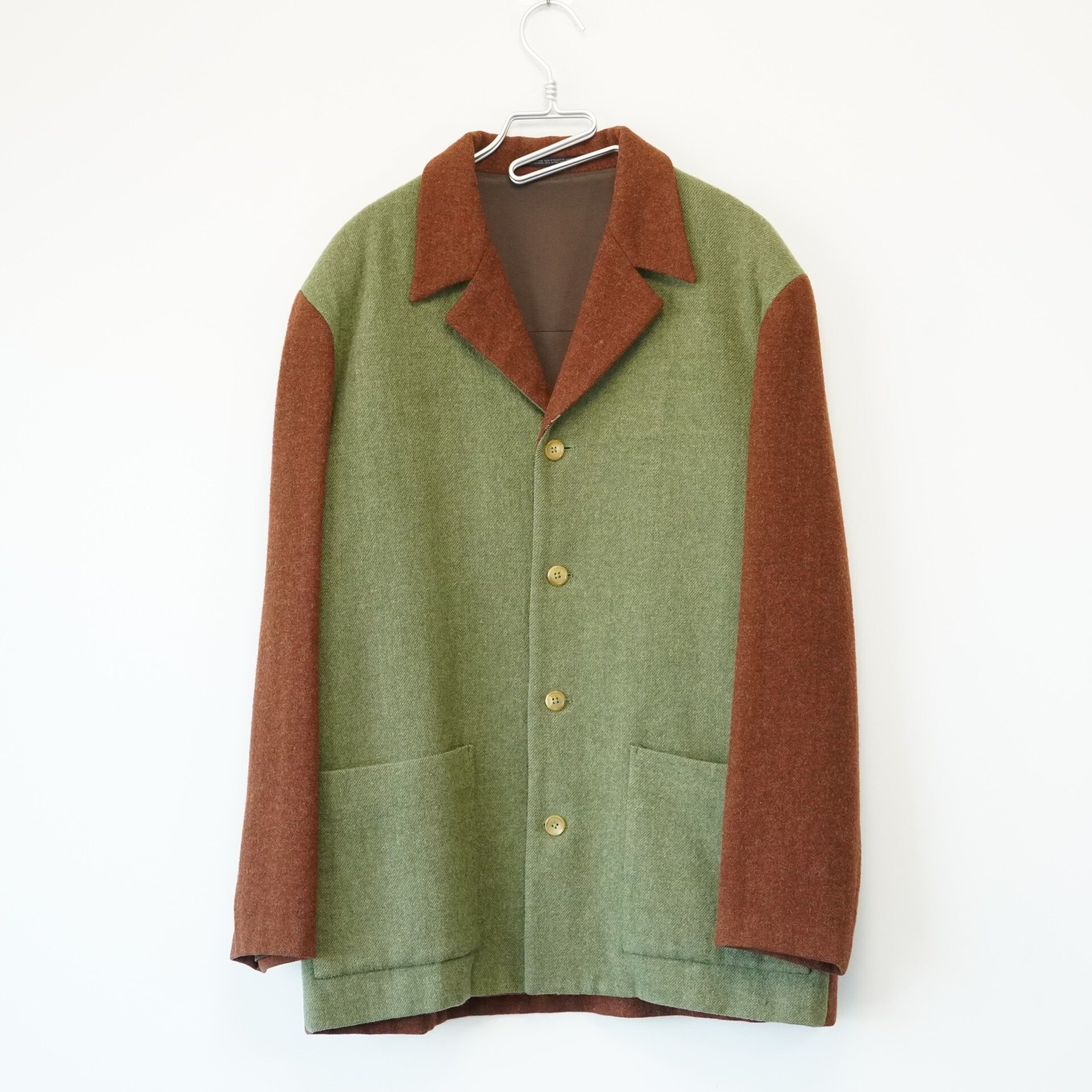 Yohji Yamamoto 90AW Color Block Wool Coat