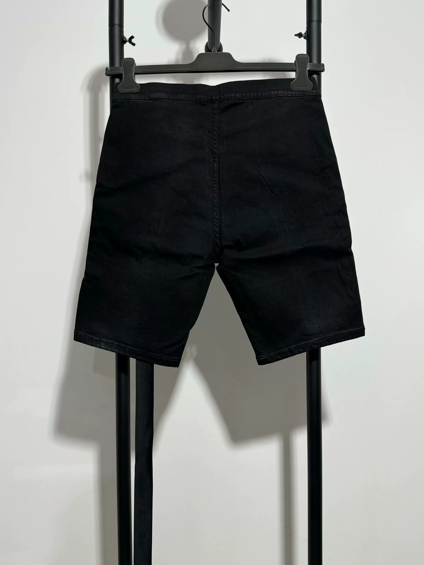 Rick Owens Women's Black Denim Shorts — front