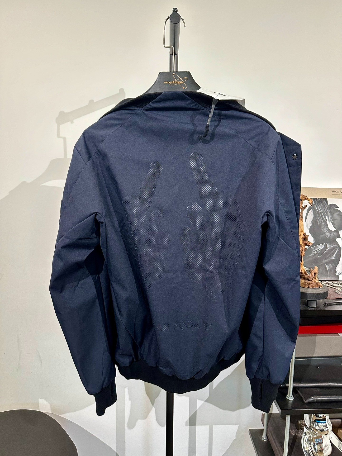 Boris Bidjan Saberi Reversible Bomber Jacket — label