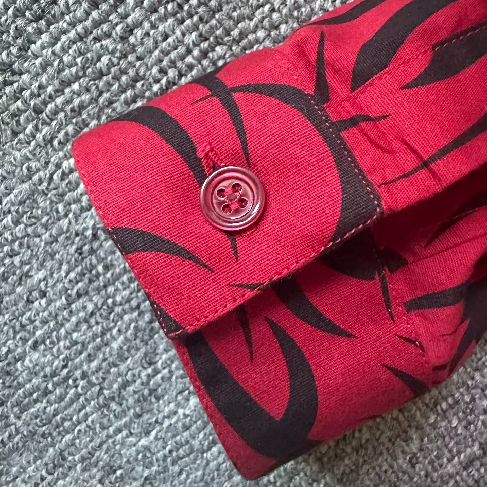 Dior Homme Red Black Thorn Shirt — label