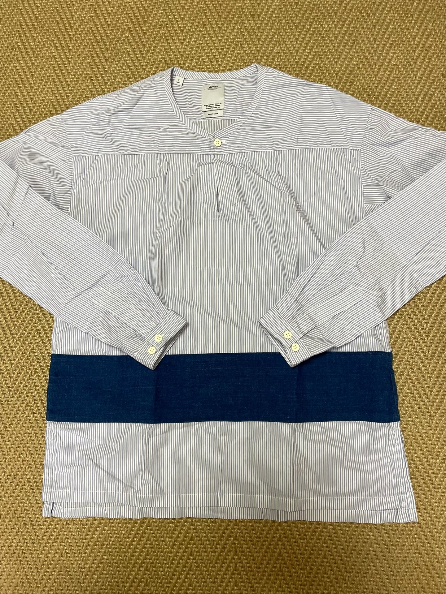 VISVIM KERCHIEF BORDER Stripe Crew Neck Shirt
