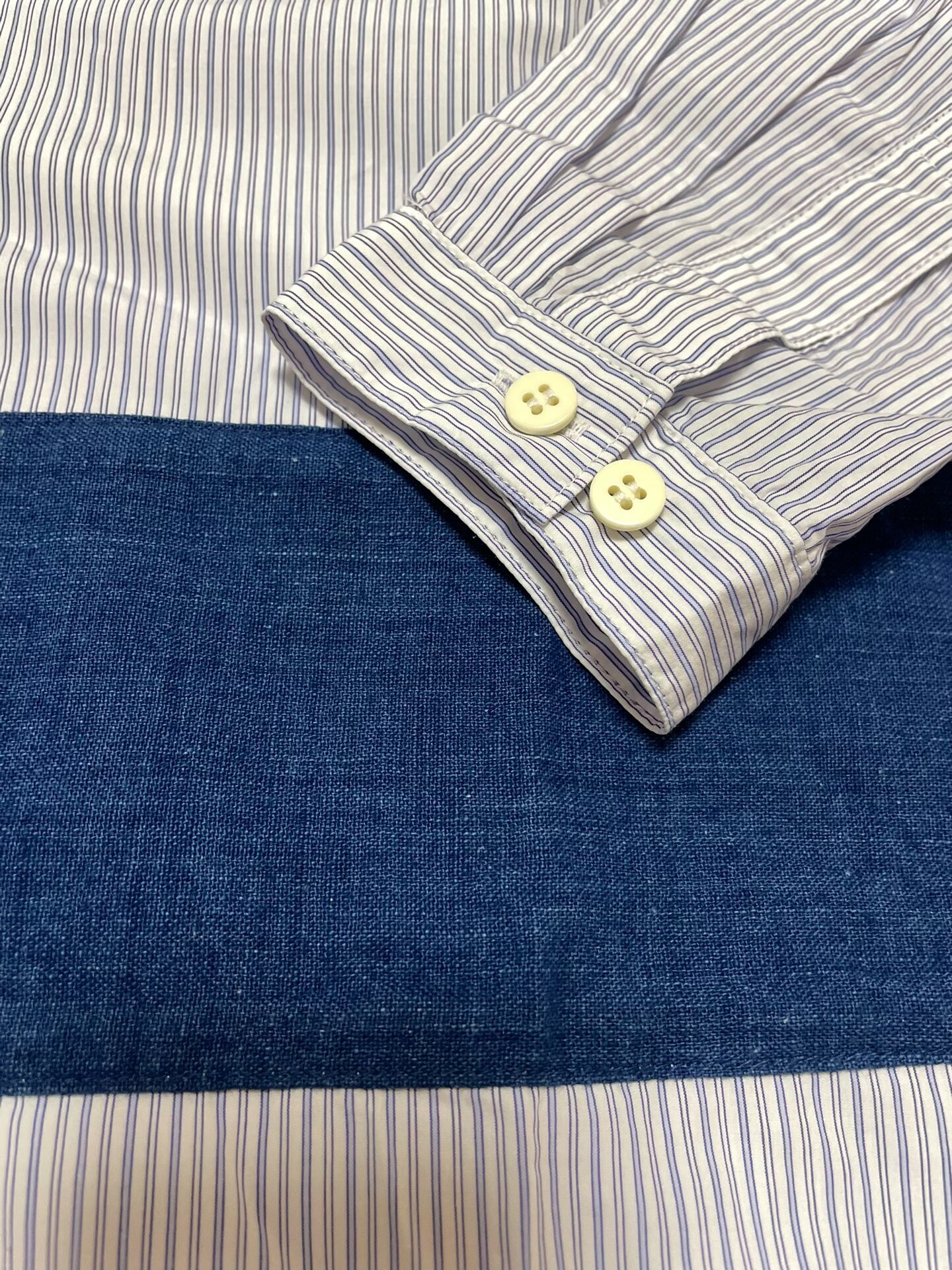 VISVIM KERCHIEF BORDER Stripe Crew Neck Shirt — back