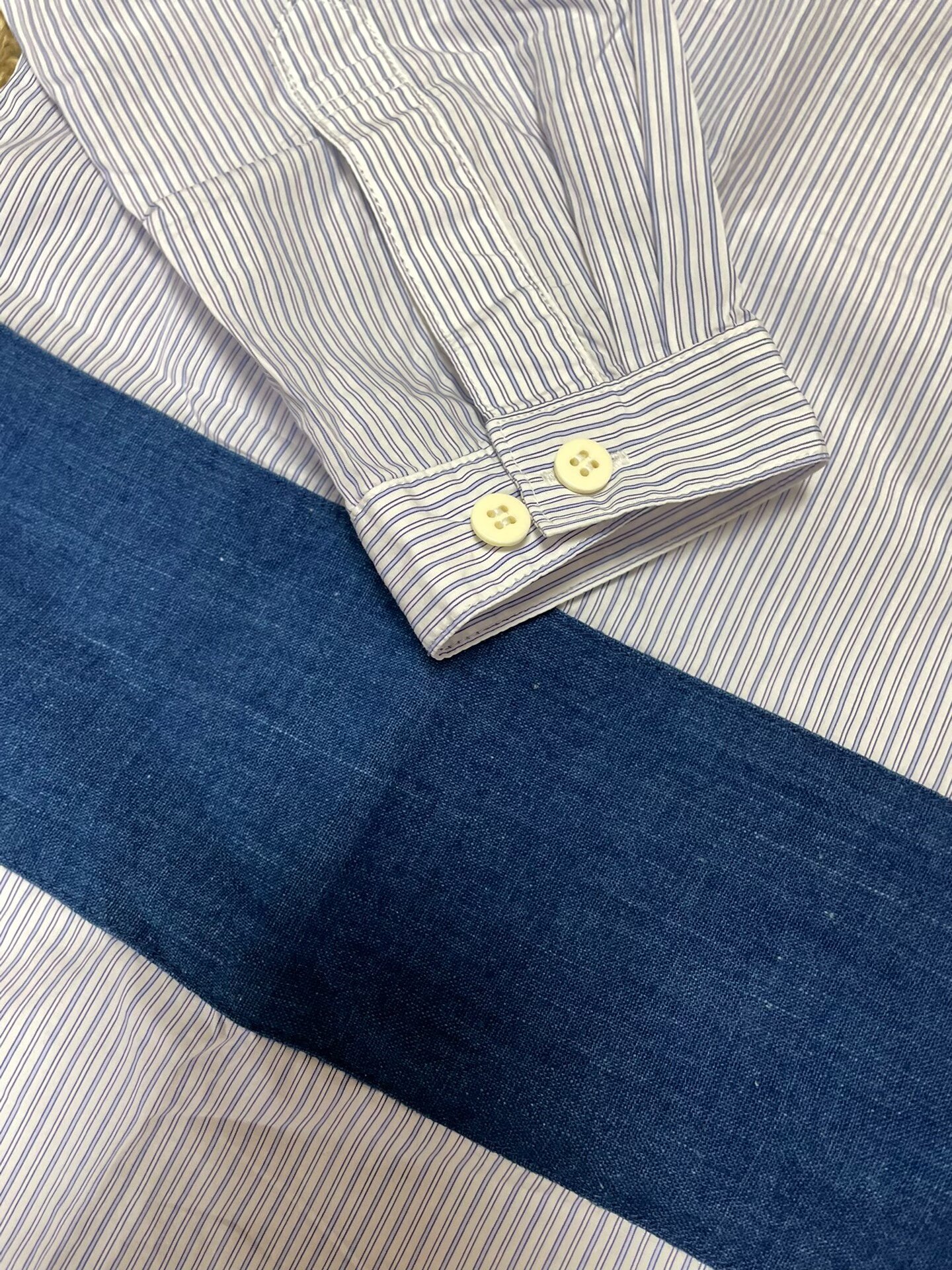 VISVIM KERCHIEF BORDER Stripe Crew Neck Shirt — detail