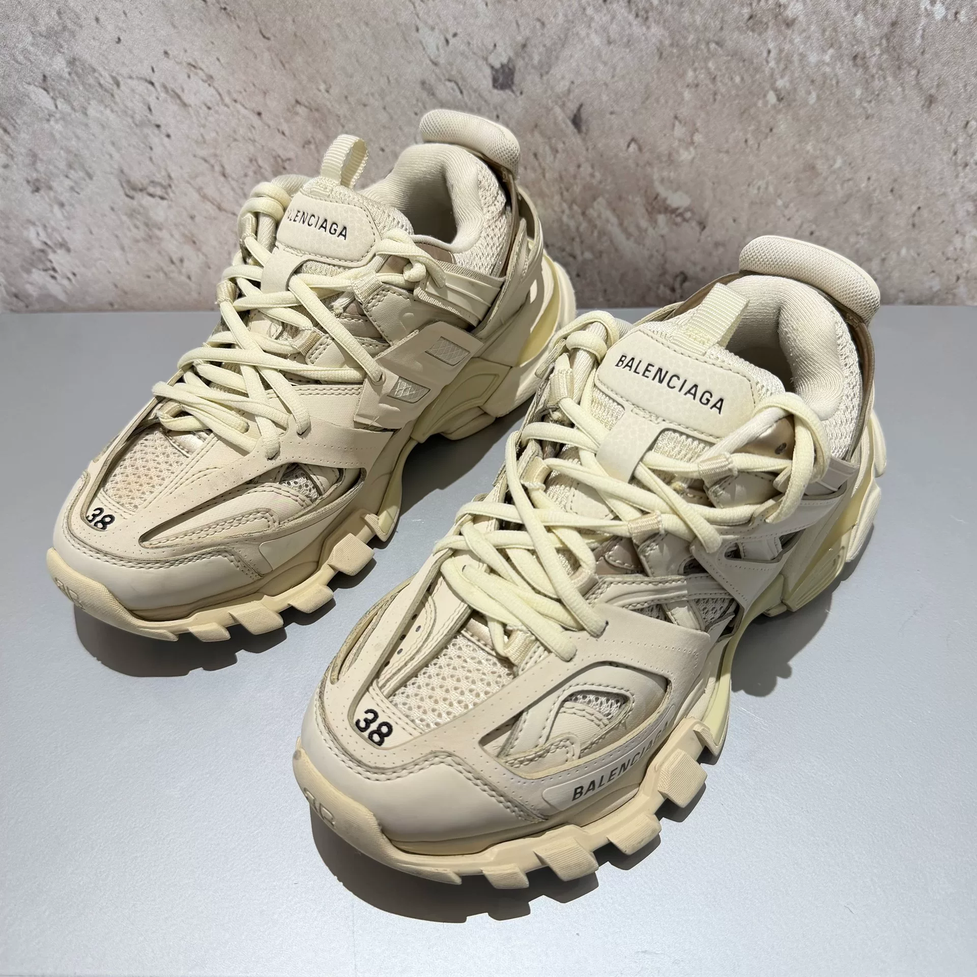 Balenciaga Track Beige Dad Shoes Size 38
