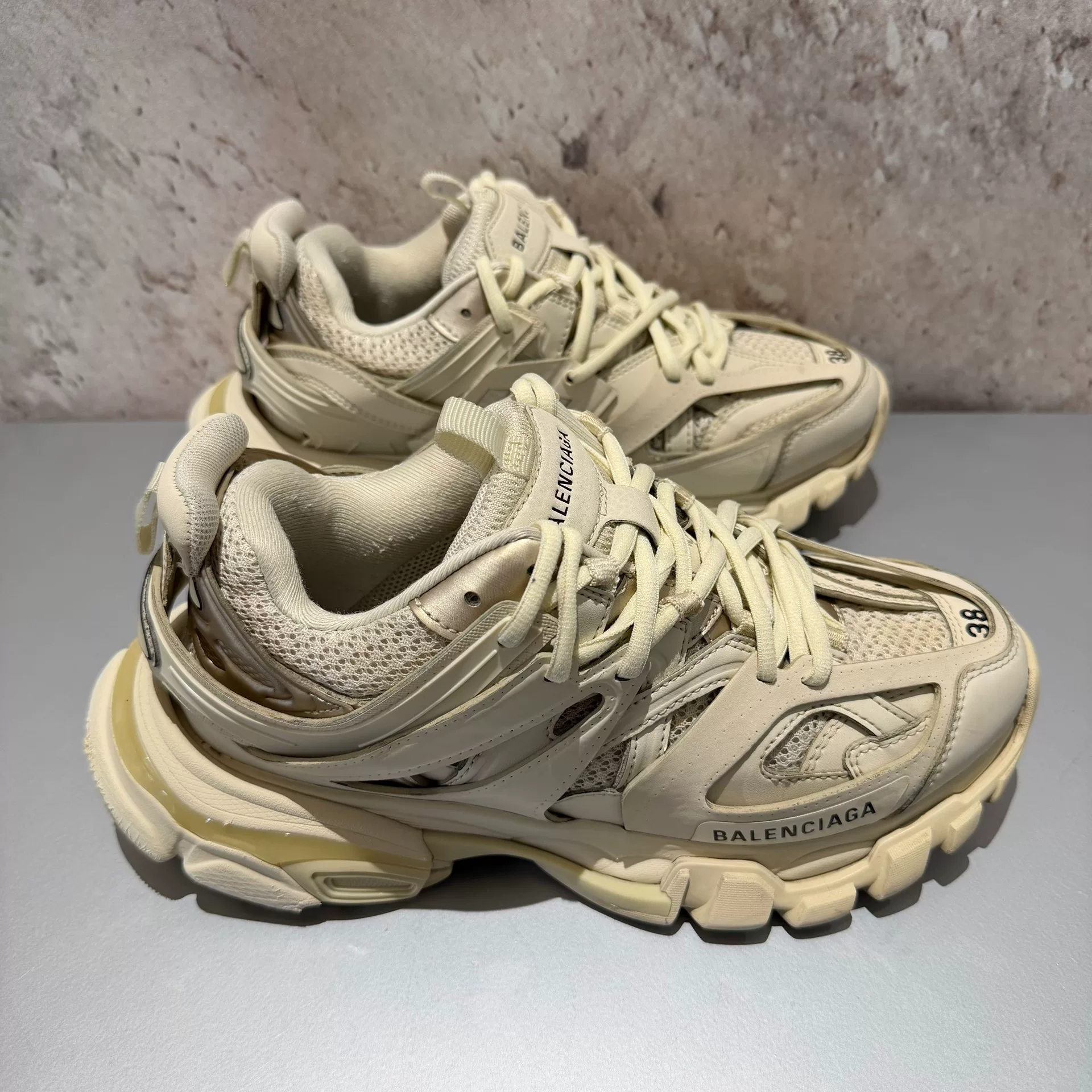 Balenciaga Track Beige Dad Shoes Size 38 — back