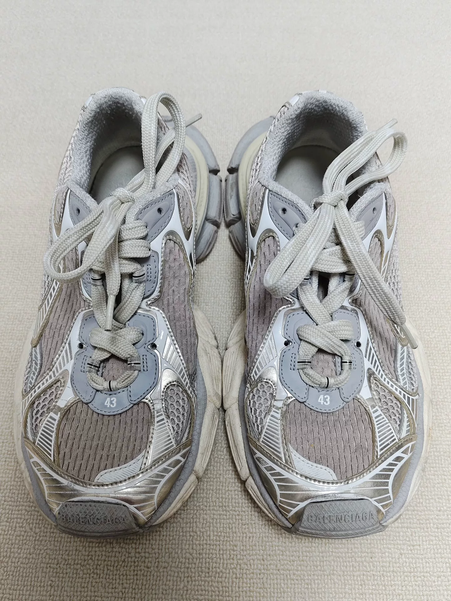 Balenciaga 3XL Low-Top Lace-Up Sneakers — back